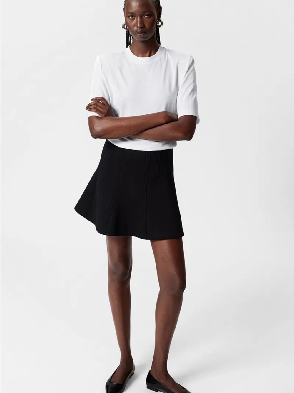 J Crew Black flared A-Line Mini Skirt